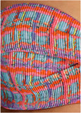 Lurex Rib Amalfi Bandeau Top Tweedy Plaid