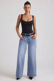 Low Rise Wide Leg Jeans in Vintage Wash