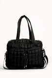 Haylie Black Quilted Weekender Bag