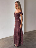 DENALI MAXI SKIRT BROWN DOT