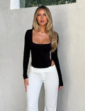 MINERVA LONG SLEEVE BODYSUIT BLACK
