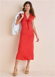 Tie Detail Maxi Dress Rococco Red