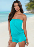 Blouson Bandeau Tankini Top Aqua Reef