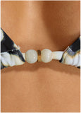 Beaded Triangle Bikini Top Butterfly Cheetah