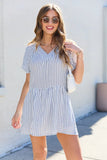 Sunlit Stripes Gauze Mini Dress