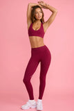Soft Active Mid Rise Leggings in Cherry