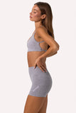 Super Sculpt Seamless Crossback Sports Bra in Grey Marl