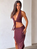 GEORGIE DIAMANTE HI LO SKIRT CHOCOLATE