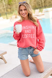 Sunshine And Coffee Light Red Graphic Sweatshirt
