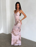 JULIANNA DRESS MULTI COLLAGE CRANES