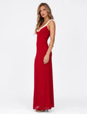 AMARAN MAXI DRESS RED BURGUNDY