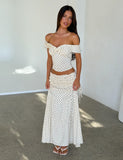 DENALI MAXI SKIRT CREAM DOT