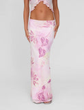DALILA MIDI SKIRT GRUNGE FLORAL MAGENTA