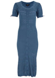Pointelle Midi Dress Ensign Blue