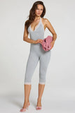 Modal Lace Trim Capri Jumpsuit in Grey Marl