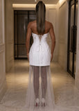 Angelic Bliss Mini Dress With Detachable Pearl Skirt White