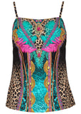 San Juan Bandeau Tankini Top Jungle Beauty