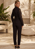 Lost Intentions Cut Out Two Piece Suit Black