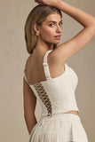 Lace Up Corset Top in Ivory