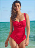 Ruched Bra One Piece Fiery Red