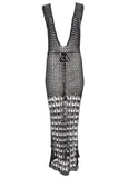 Crochet Maxi Cover Up Dress Jet Black