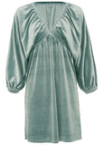 Stretch Velvet V Neck Mini Tourmaline