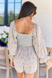 Millie Sage Floral Smocked Top Romper