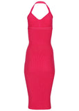 Button Front Halter Midi Azalea
