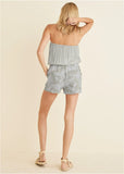Strapless Romper Green Multi