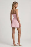 Sweetheart Neck Strapless Structured Mini Dress in Soft Pink