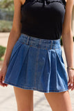 Spencer Pleated Denim Skort