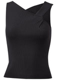 Twist Detail Sweater Tank Jet Black