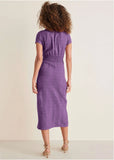 Linen Midi Dress Purple