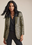 Leopard Jacquard Blazer Black Gold