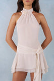 Halterneck Mini Dress in Ivory