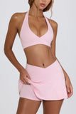 Brushed Jersey Crossover Mini Skort in Bloom