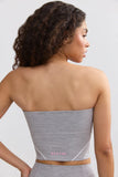 Soft Active Contrast Trim Bandeau Top in Marl Grey