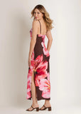 Hibiscus Floral Maxi Dress Brown Floral