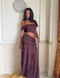 DENALI MAXI SKIRT BROWN DOT