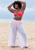 Pleated Cover Up Pants Pearl White