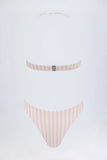 Cut Out Halterneck Swimsuit in Mauve
