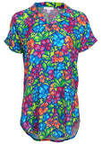 Beach Button Down Shirt Flower Garden
