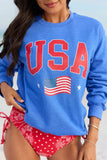 Athletic USA Flag Blue Graphic Sweatshirt