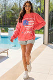 Land That I Love Light Red Graphic Sweatshirt