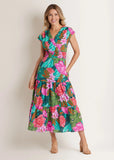 Smocked Waist Maxi Dress Tropic Bouquet