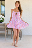 Beach Town Stroll Abstract Print Mini Dress