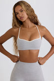 Soft Active Sweetheart Neck Sports Bra in Grey