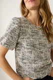 Camille Tweed Puff Sleeve Top