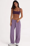 Brushed Jersey Mid Rise Relaxed Joggers in Dusk