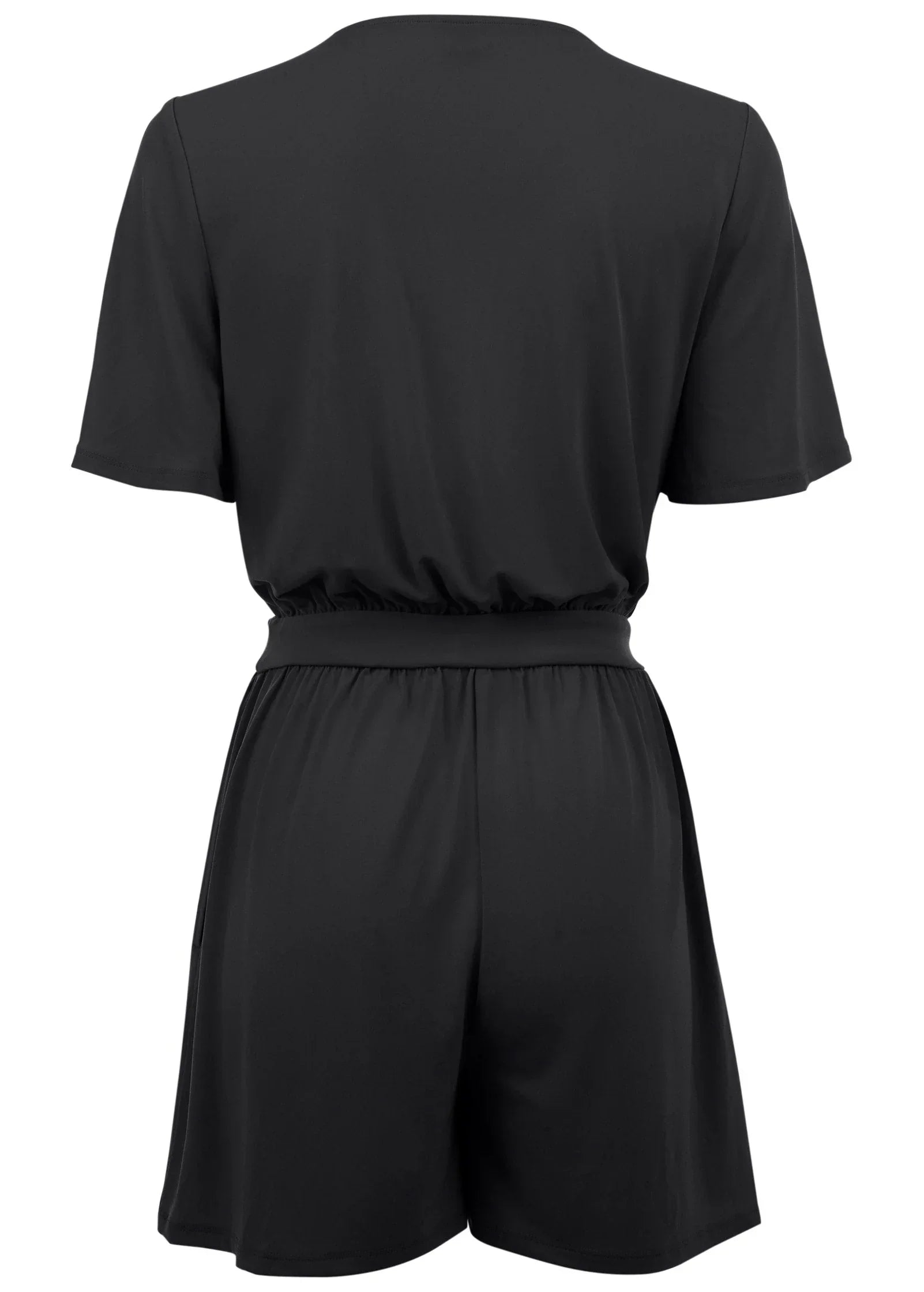 Tie Waist Romper Jet Black